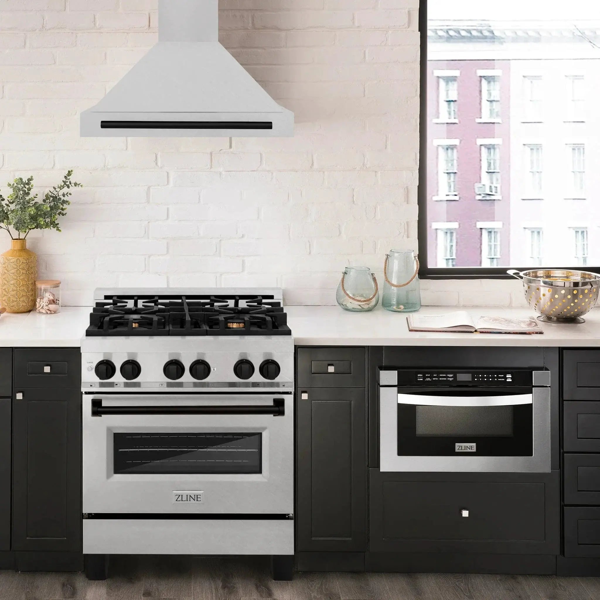 ZLINE 30" Autograph Stainless Wall Range Hood KB4SNZ-30-MB by Farmhouse Kitchen and Bath