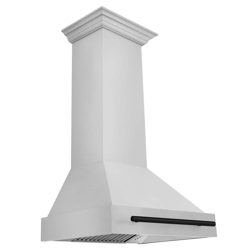ZLINE 30" Autograph Stainless Wall Range Hood, White, 8654STZ-30-G by Farmhouse Kitchen and Bath