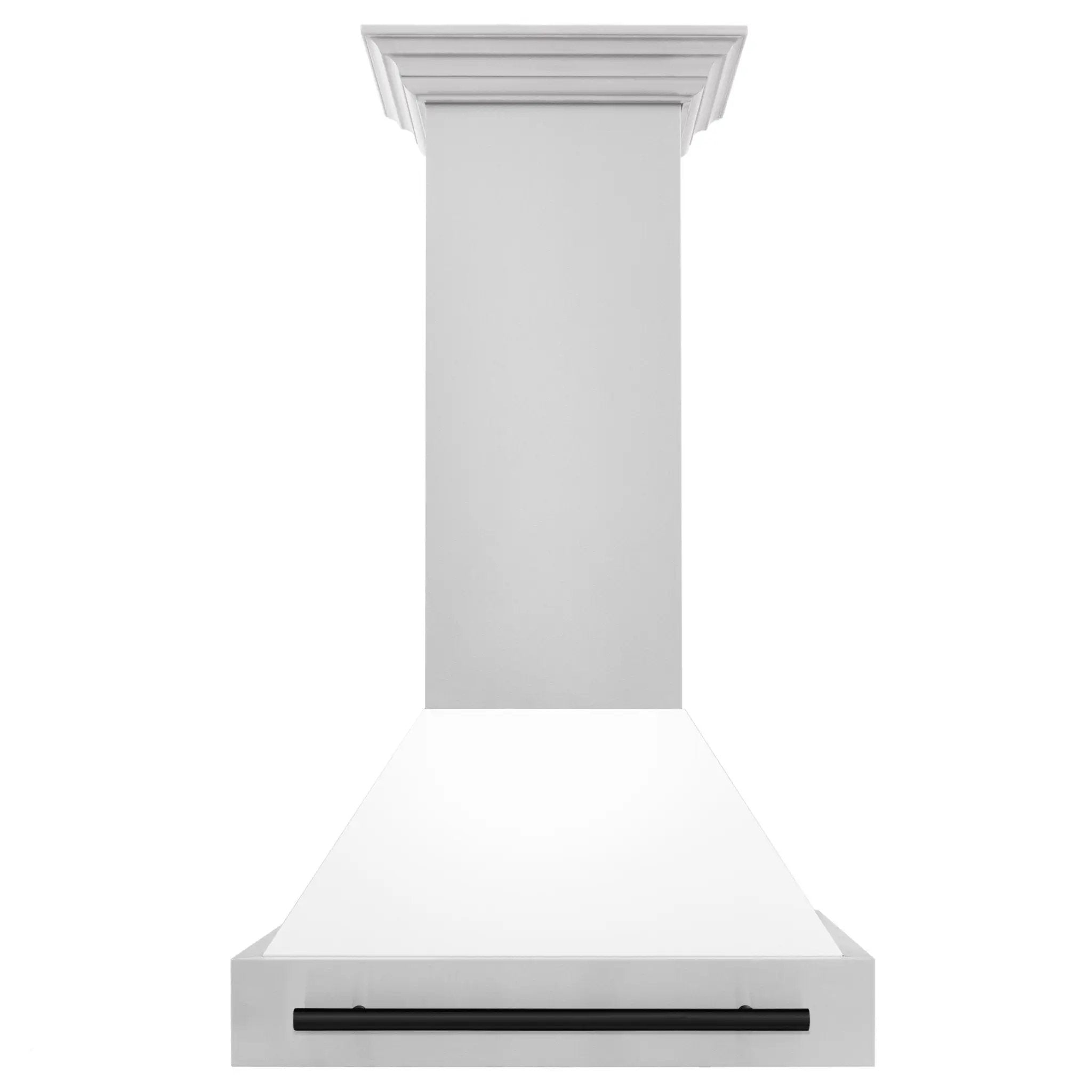 ZLINE 30" Autograph Stainless Wall Range Hood, White, 8654STZ-WM30-MB by Farmhouse Kitchen and Bath