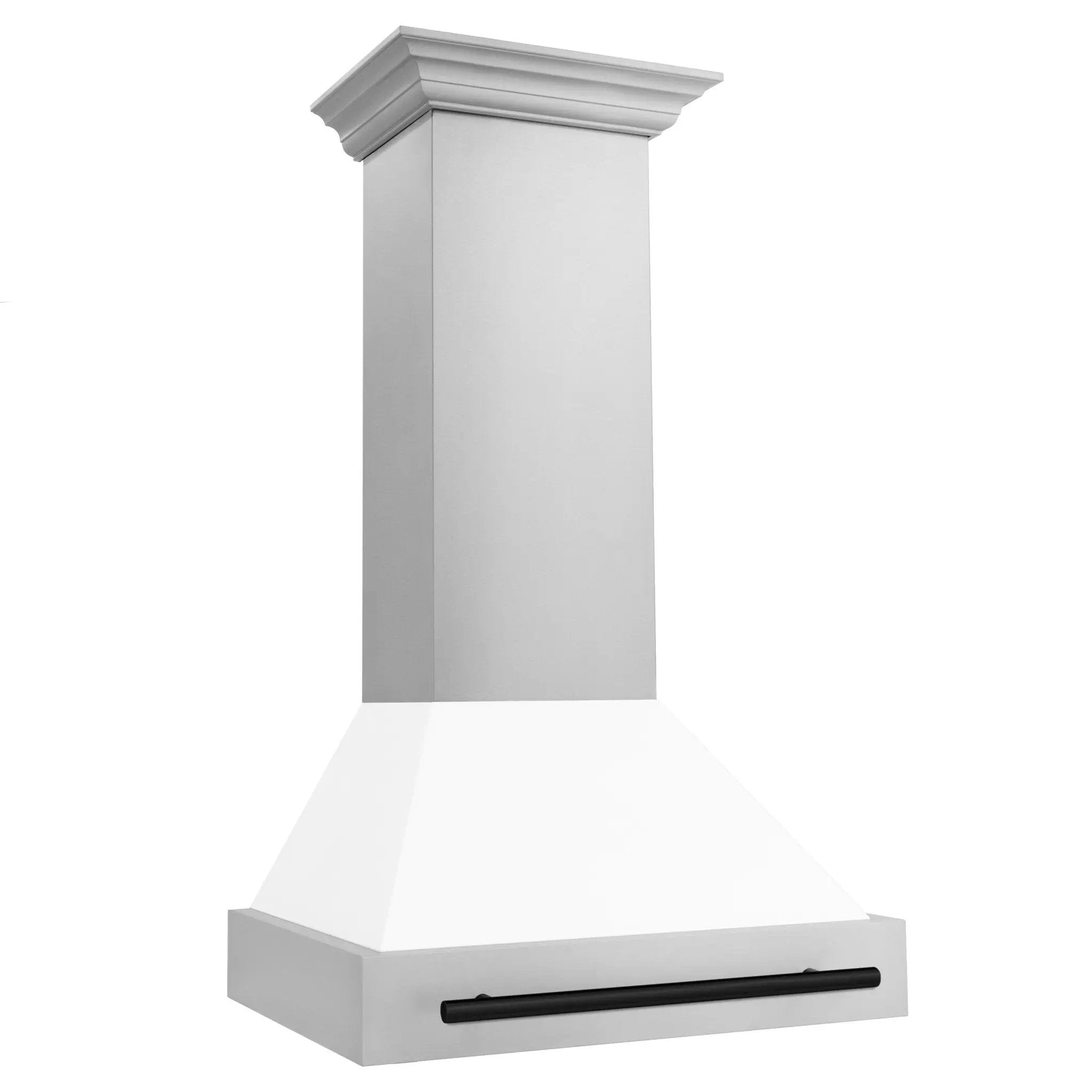 ZLINE 30" Autograph Stainless Wall Range Hood, White, 8654STZ-WM30-MB by Farmhouse Kitchen and Bath