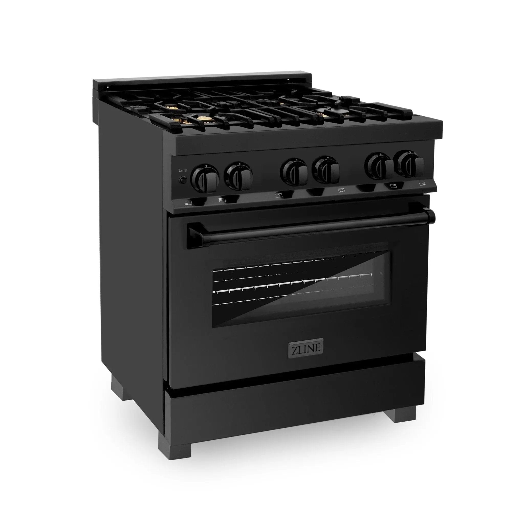 ZLINE 30" Black Stainless, Gas/Electric Oven, Brass Burners, RAB-BR-30 by Farmhouse Kitchen and Bath