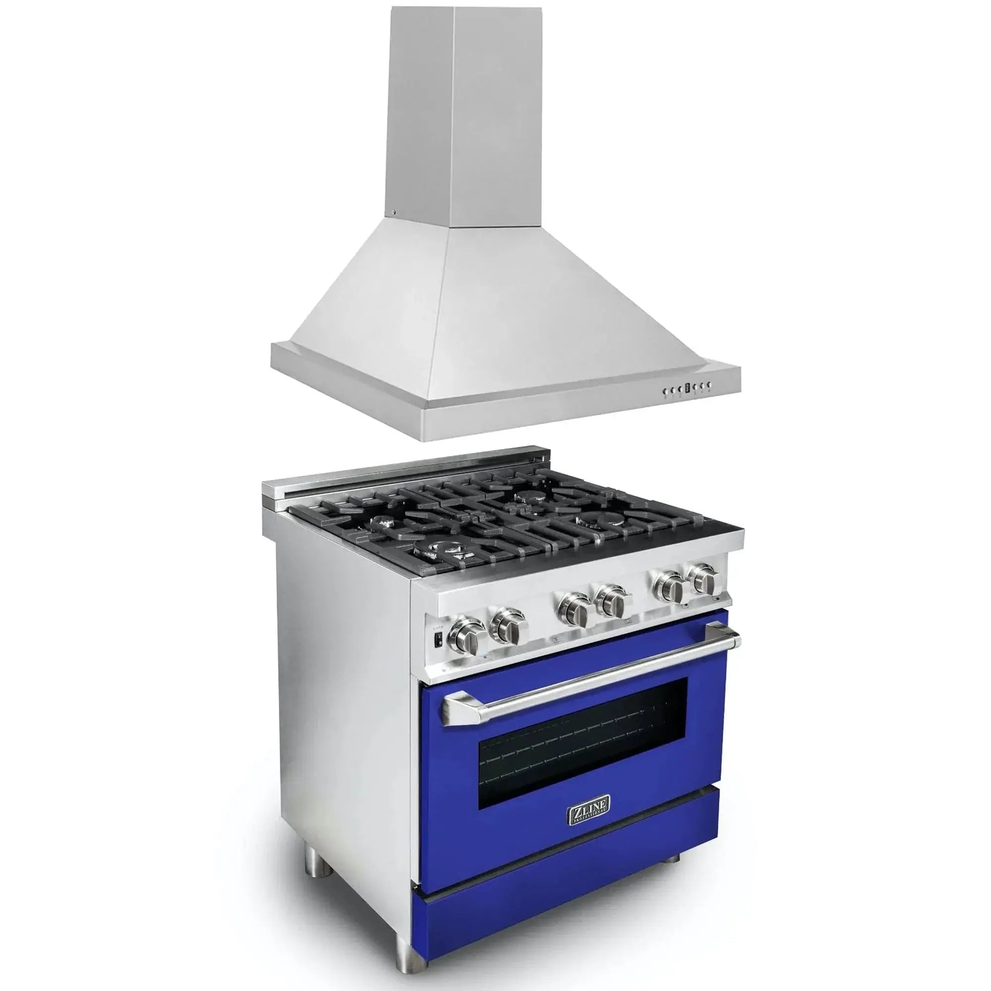 ZLINE 30" Bundle Range RA-BM-30 & Wall Range Hood KB-30, 2KP-RABMRH30 by Farmhouse Kitchen and Bath