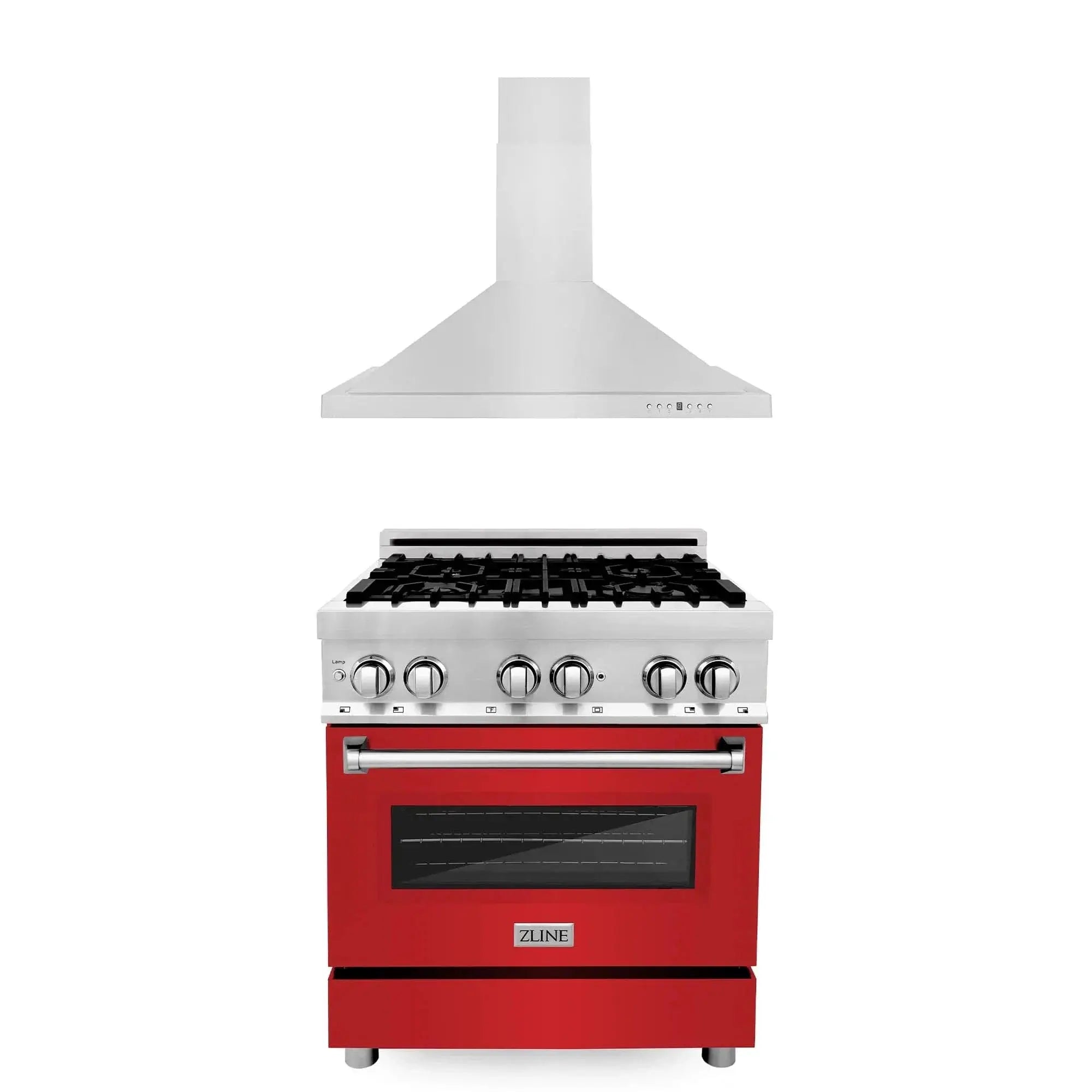 ZLINE 30" Bundle Range RA-RM-30 & Wall Range Hood KB-30, 2KP-RARMRH30 by Farmhouse Kitchen and Bath