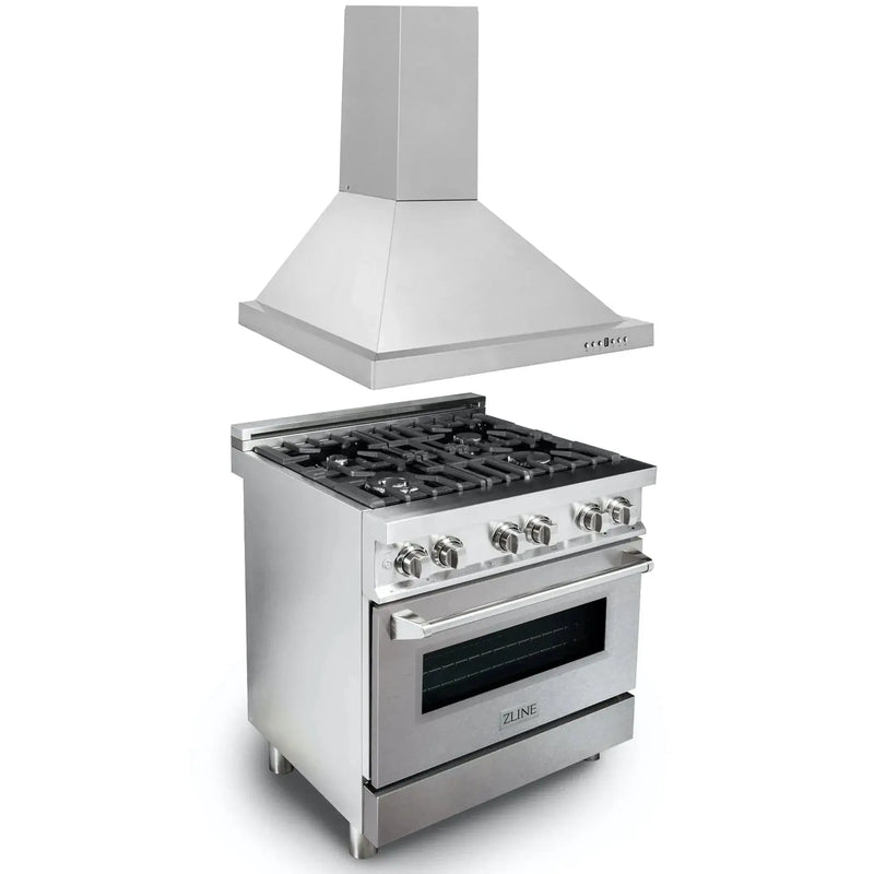 ZLINE 30" Bundle Range RA-SN-30 & Range Hood KB-30, 2KP-RASNRH30 by Farmhouse Kitchen and Bath