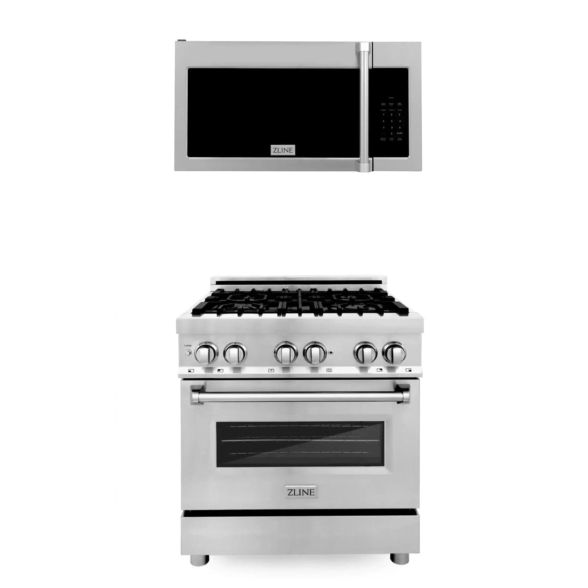 ZLINE 30" Bundle Range RA30 & Microwave MWO-OTR-H-30, 2KP-RAOTR30 by Farmhouse Kitchen and Bath