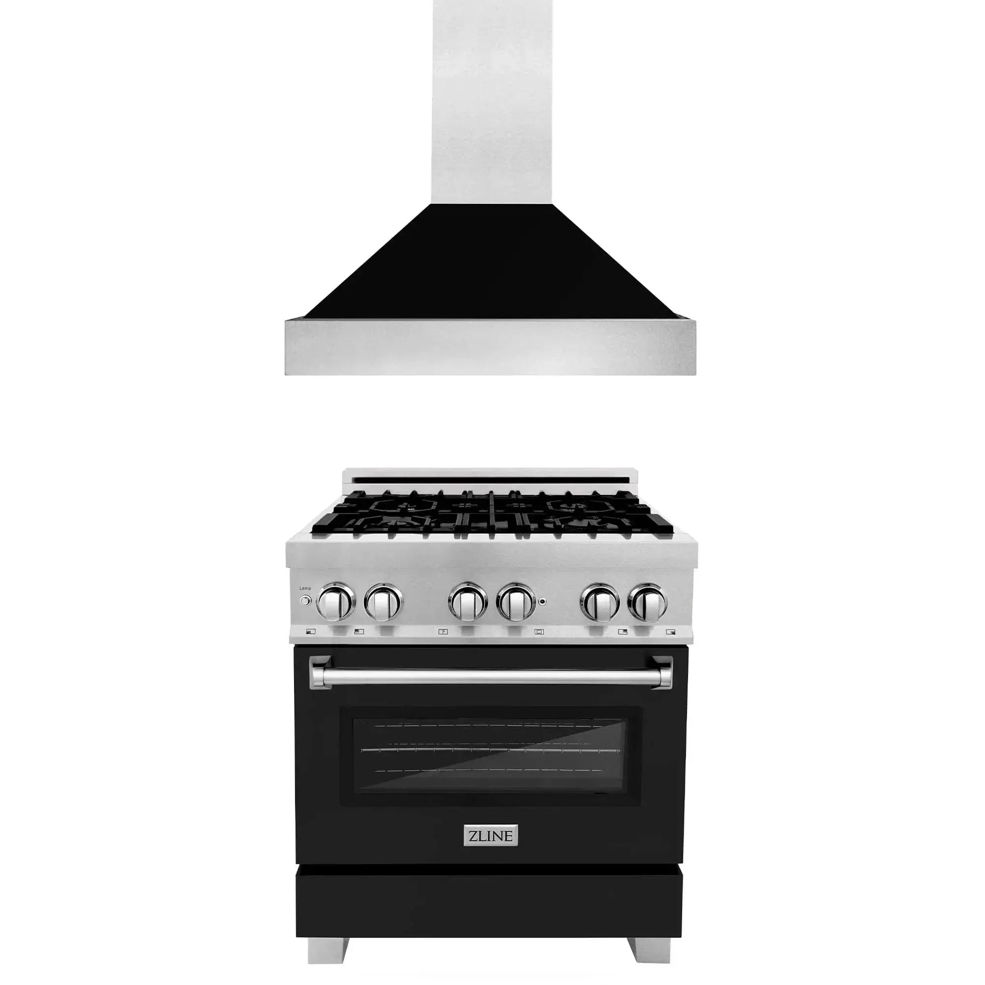 ZLINE 30" Bundle Range RAS-BLM-30 & Range Hood 8654BLM-30, 2KP-RASBLMRH30 by Farmhouse Kitchen and Bath
