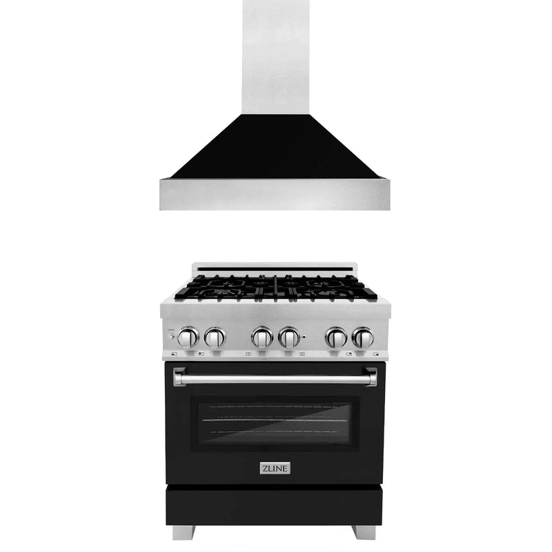 ZLINE 30" Bundle Range RAS-BLM-30 & Range Hood 8654BLM-30, 2KP-RASBLMRH30 by Farmhouse Kitchen and Bath