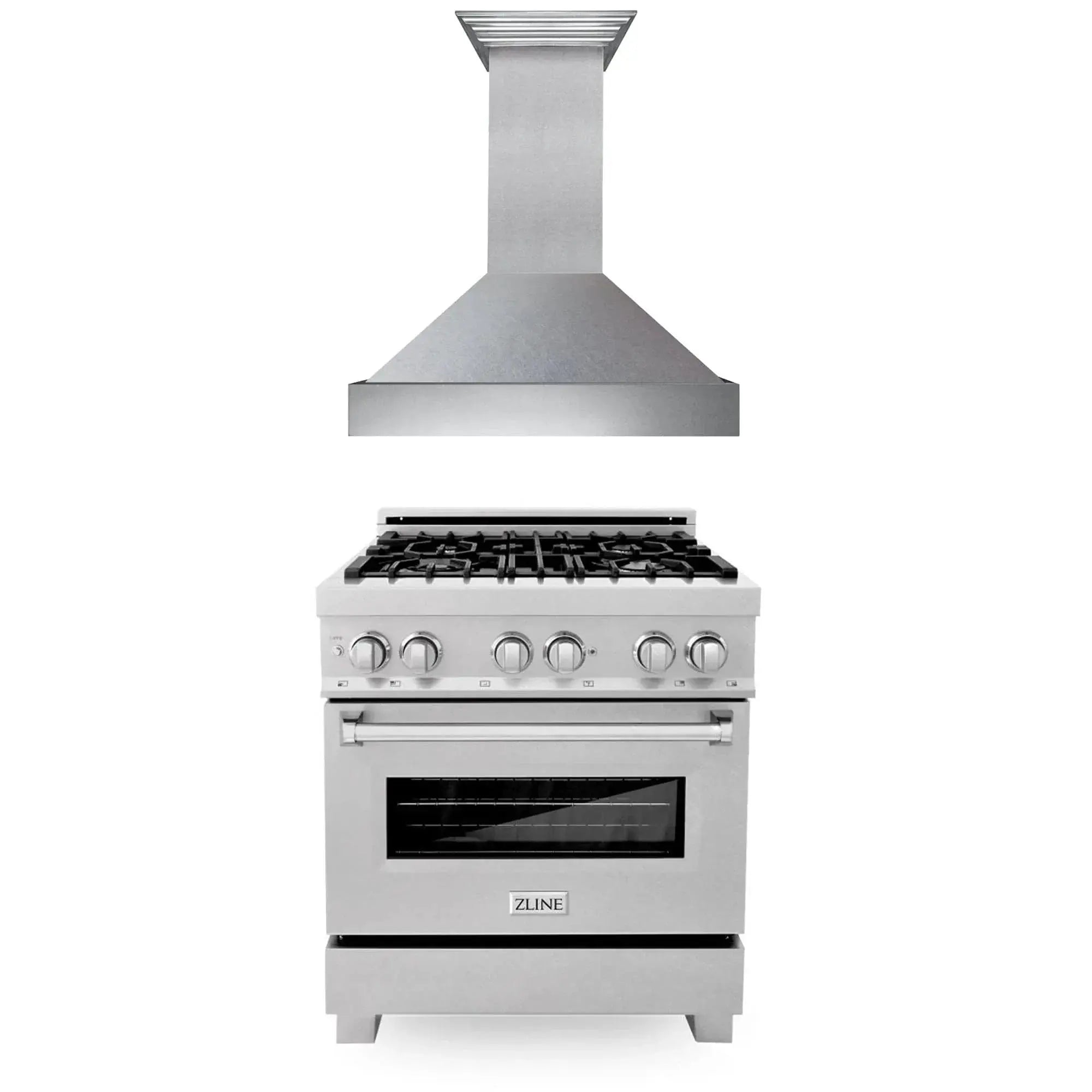 ZLINE 30" Bundle Range RAS-SN-30 & Range Hood 8654SN-30, 2KP-RASSNRH30 by Farmhouse Kitchen and Bath