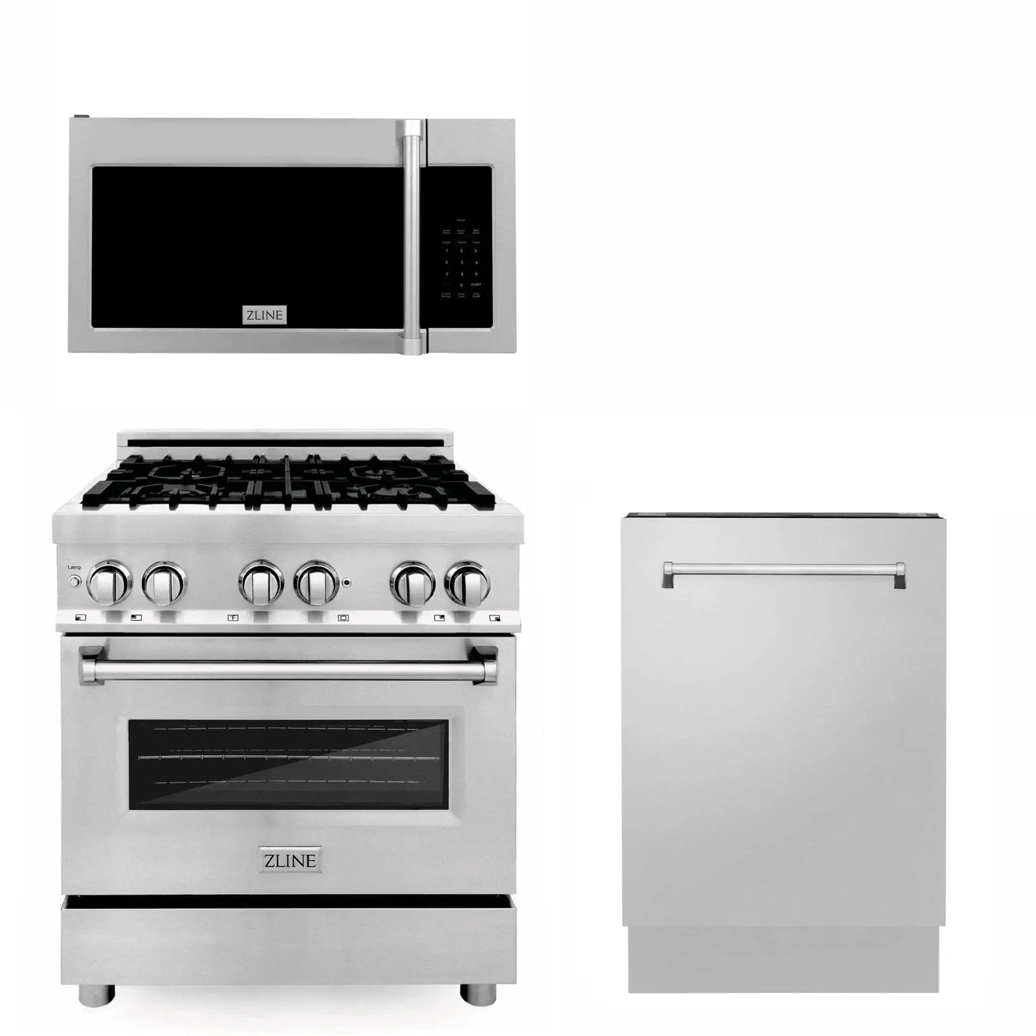 ZLINE 30" Bundled Stainless DualRange RangeHood Dishwasher 3KP-RAOTRH30-DWV by Farmhouse Kitchen and Bath
