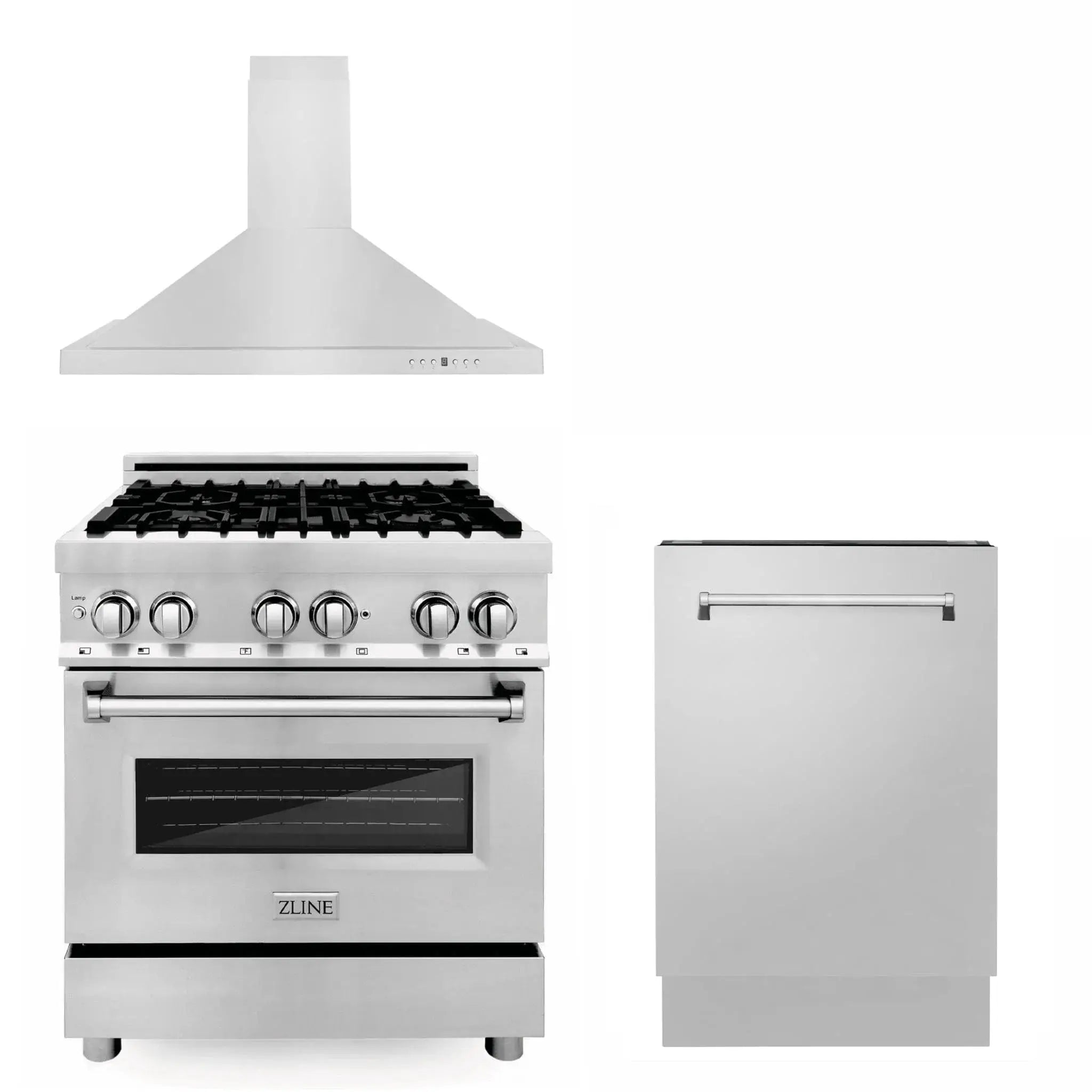 ZLINE 30" Bundled Stainless DualRange RangeHood Dishwasher 3KP-RARH30-DWV by Farmhouse Kitchen and Bath