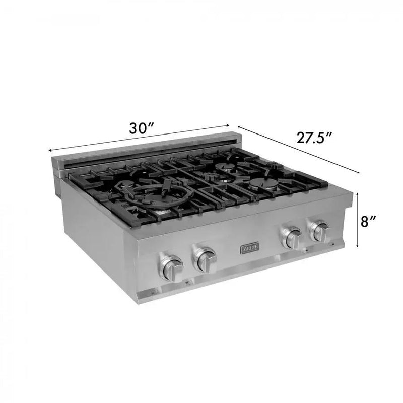 ZLINE 30" Ceramic Rangetop with 4 Gas Burners, RT30 by Farmhouse Kitchen and Bath