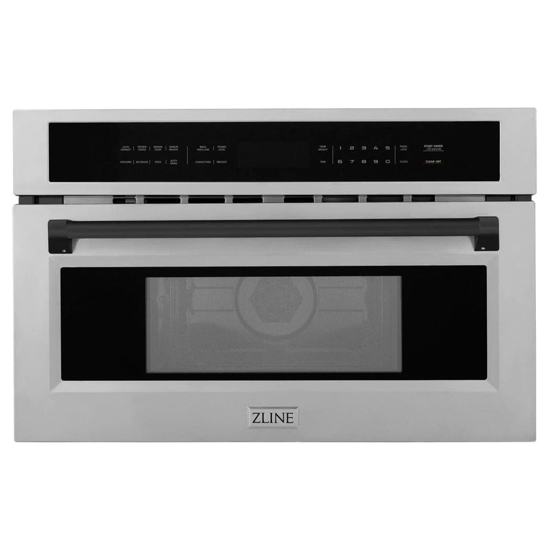 ZLINE 30” Convection Microwave, Stainless Steel, Black MWOZ-30-SS-MB by Farmhouse Kitchen and Bath
