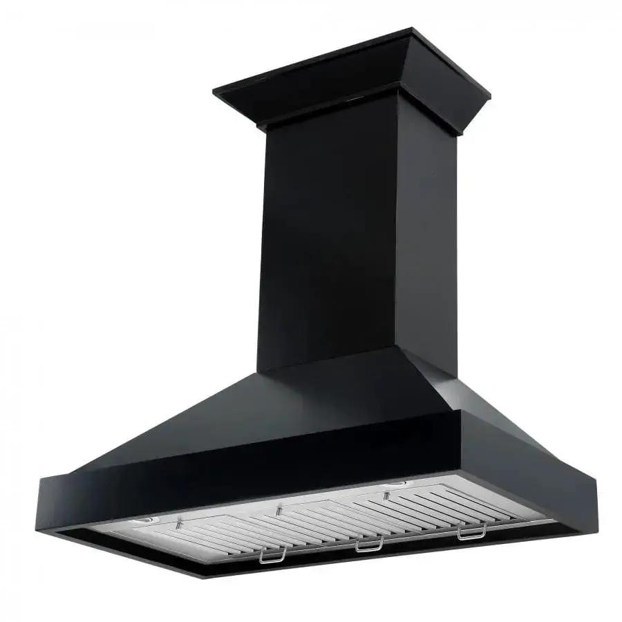 ZLINE 30" Designer Series Wooden Wall Range Hood in Black, KBCC-30 by Farmhouse Kitchen and Bath