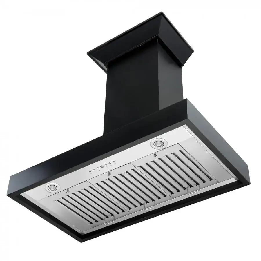 ZLINE 30" Designer Series Wooden Wall Range Hood in Black, KBCC-30 by Farmhouse Kitchen and Bath