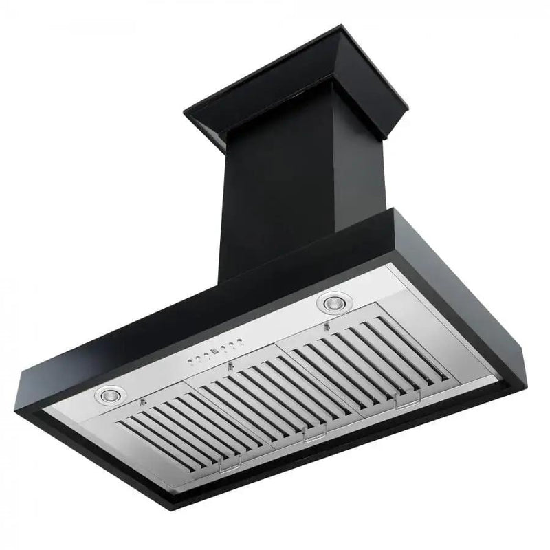 ZLINE 30" Designer Series Wooden Wall Range Hood in Black, KBCC-30 by Farmhouse Kitchen and Bath