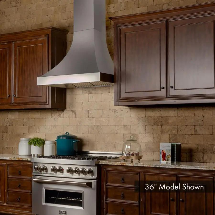 ZLINE 30" Designer Snow Stainless Finish Wall Range Hood, 8632S-30 by Farmhouse Kitchen and Bath