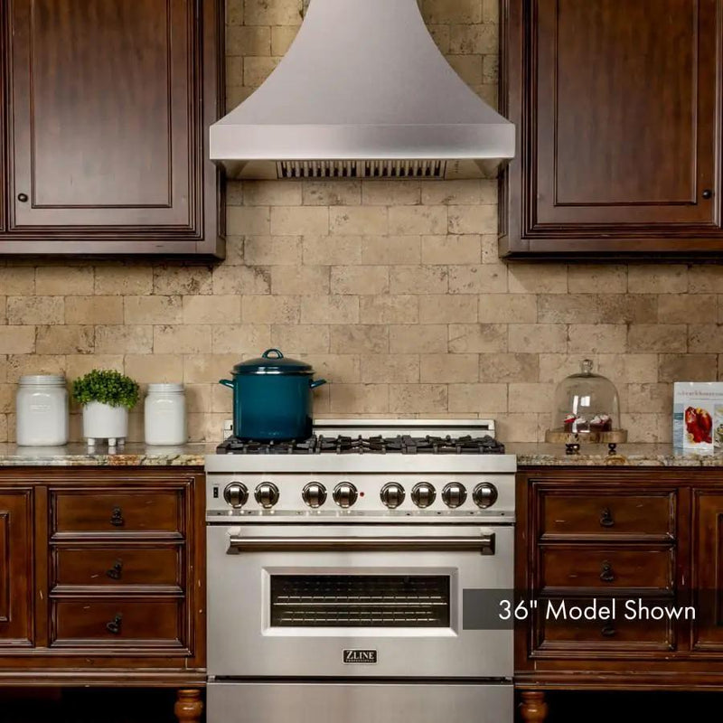 ZLINE 30" Designer Snow Stainless Finish Wall Range Hood, 8632S-30 by Farmhouse Kitchen and Bath