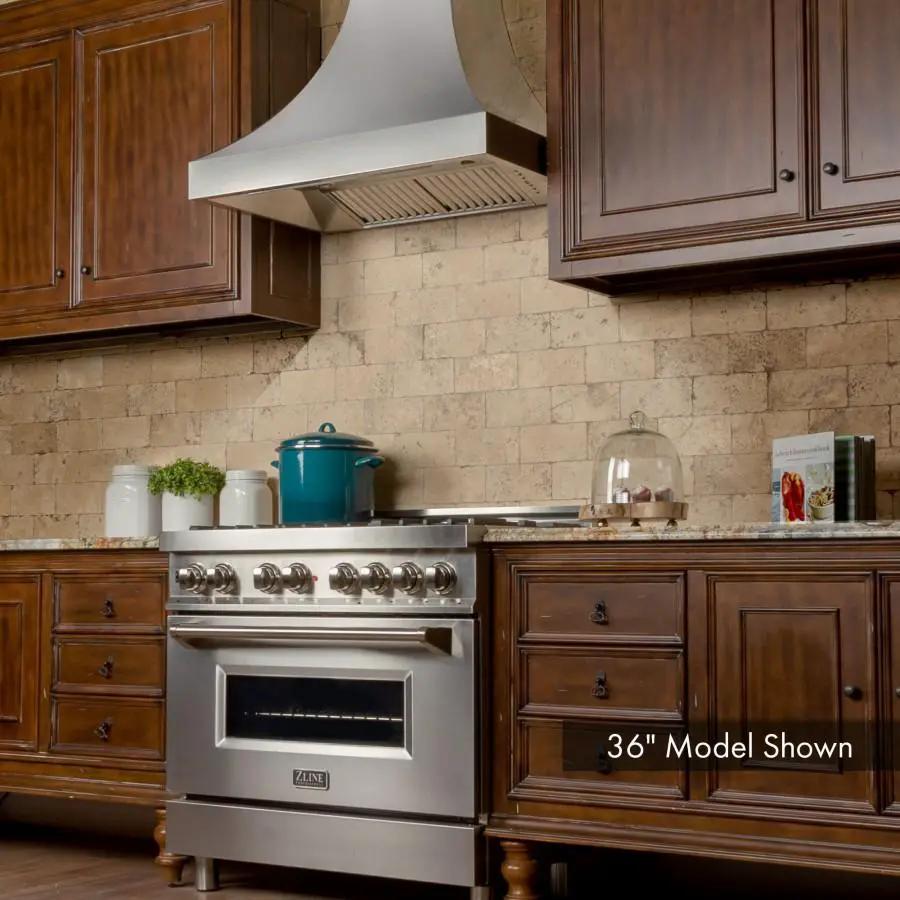 ZLINE 30" Designer Snow Stainless Finish Wall Range Hood, 8632S-30 by Farmhouse Kitchen and Bath