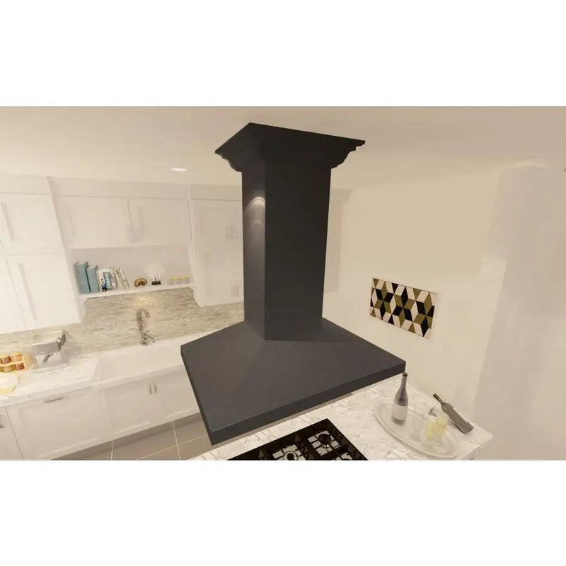ZLINE 30" Designer Wooden Island Range Hood in Black, KBiCC-30 by Farmhouse Kitchen and Bath