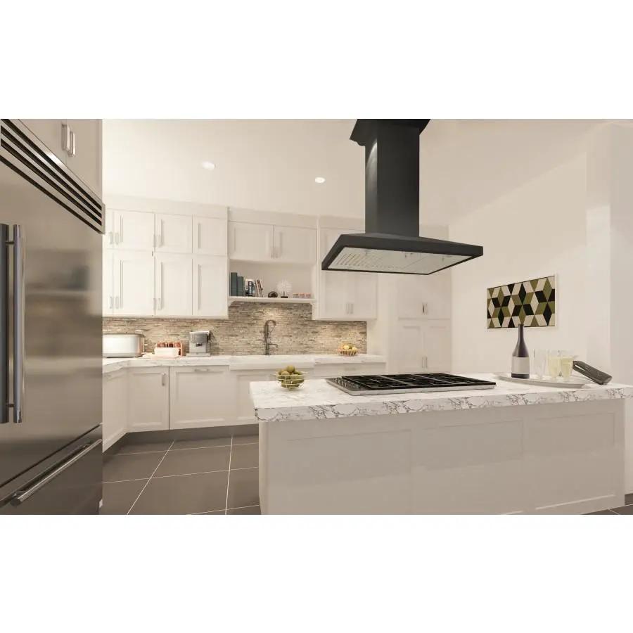 ZLINE 30" Designer Wooden Island Range Hood in Black, KBiCC-30 by Farmhouse Kitchen and Bath