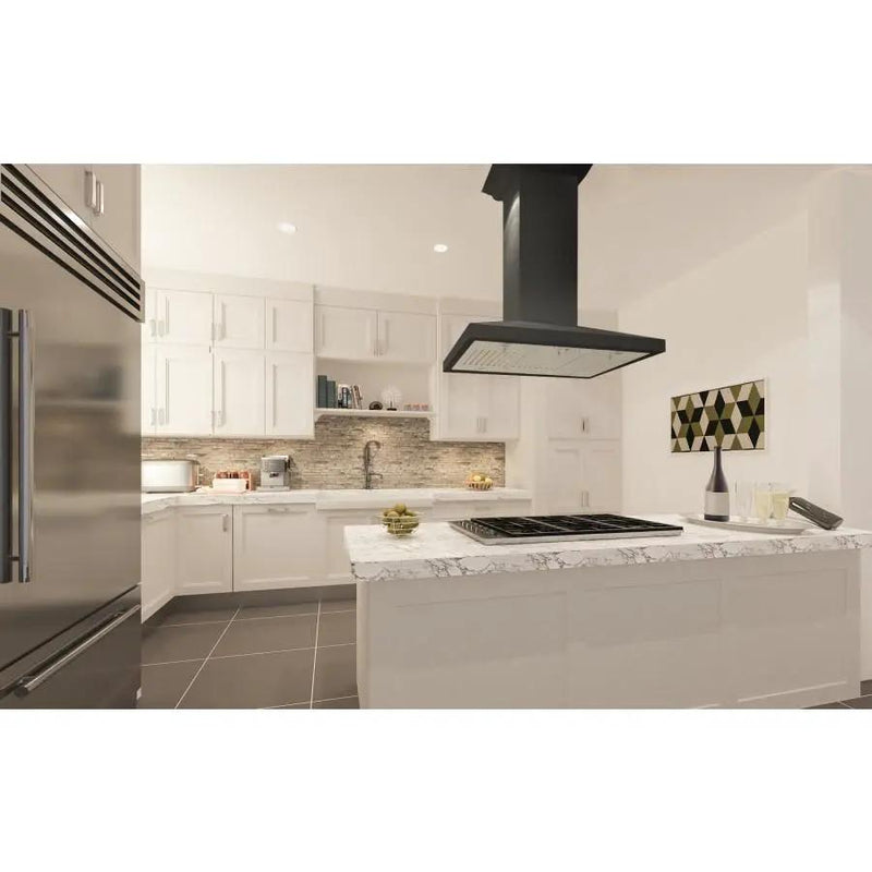 ZLINE 30" Designer Wooden Island Range Hood in Black, KBiCC-30 by Farmhouse Kitchen and Bath