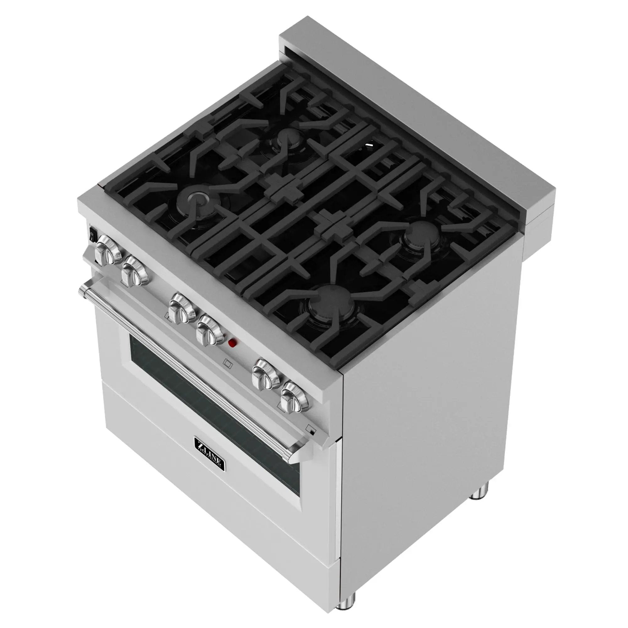 ZLINE 30" Dual Fuel Range, DuraSnow, Stainless, White Matte Door, RAS-WM-30 by Farmhouse Kitchen and Bath