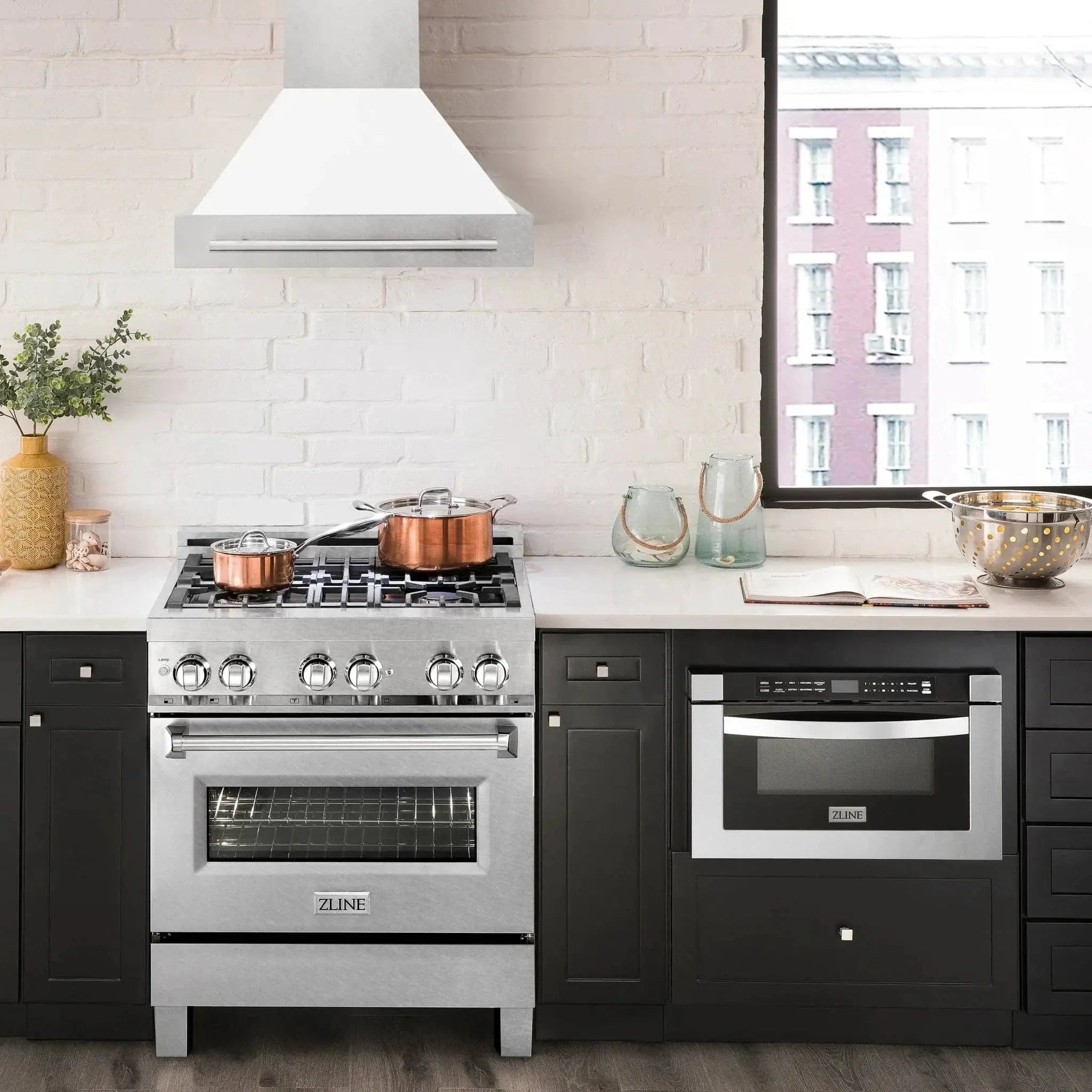 ZLINE 30" DuraSnow® Stainless Steel Range Hood 8654SNX-WM-30 by Farmhouse Kitchen and Bath