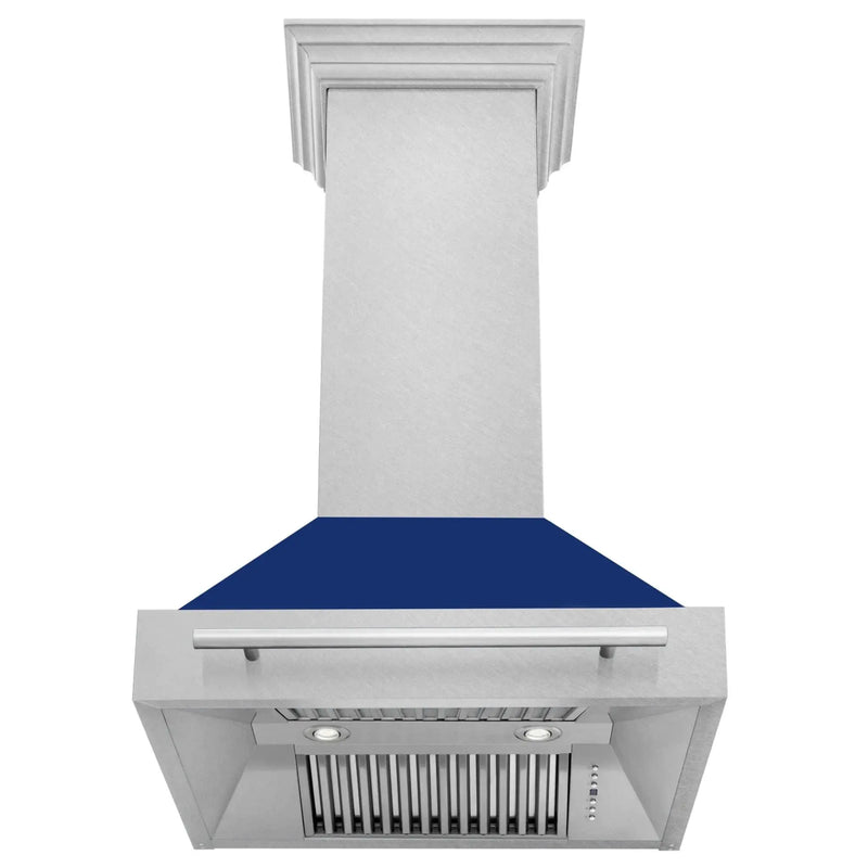 ZLINE 30" DuraSnow® Stainless Steel Range Hood with Color Shell Options 8654SNX-BG-30 by Farmhouse Kitchen and Bath