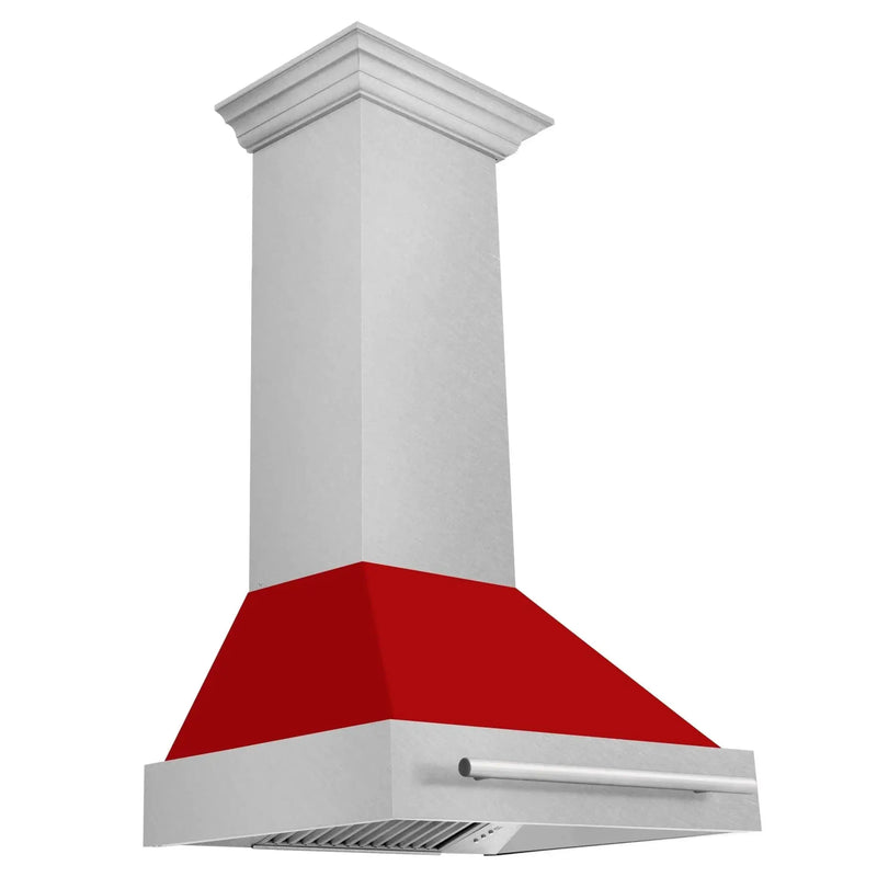 ZLINE 30" DuraSnow® Stainless Steel Range Hood with Color Shell Options 8654SNX-RM-30 by Farmhouse Kitchen and Bath