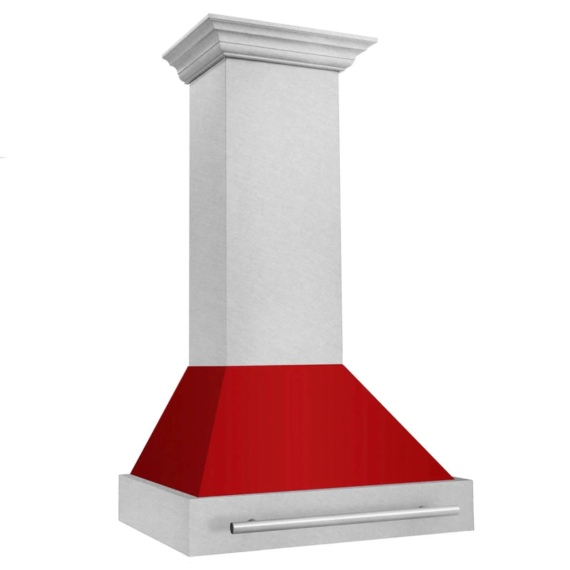 ZLINE 30" DuraSnow® Stainless Steel Range Hood with Color Shell Options 8654SNX-RM-30 by Farmhouse Kitchen and Bath
