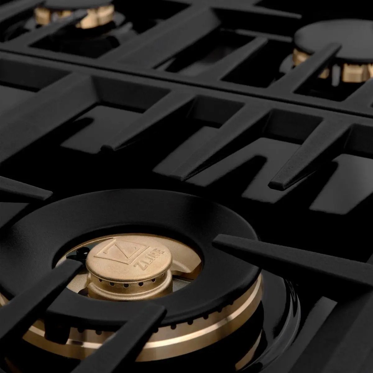 ZLINE 30" Gas Cooktop with 4 Gas Brass Burners and Black Porcelain Top RC-BR-30-PBT by Farmhouse Kitchen and Bath