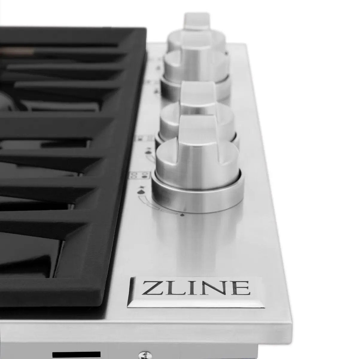 ZLINE 30" Gas Cooktop with 4 Gas Brass Burners and Black Porcelain Top RC-BR-30-PBT by Farmhouse Kitchen and Bath