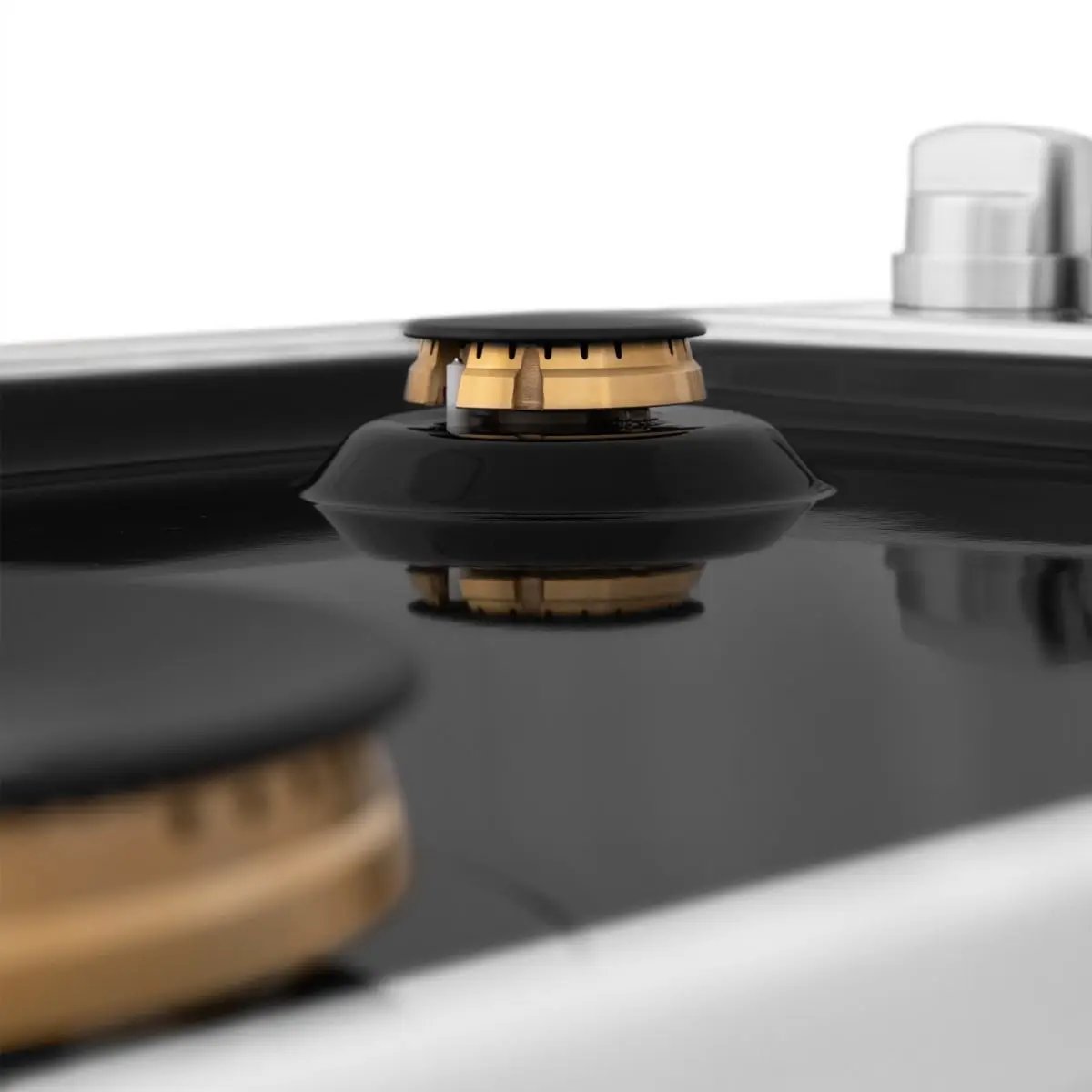 ZLINE 30" Gas Cooktop with 4 Gas Brass Burners and Black Porcelain Top RC-BR-30-PBT by Farmhouse Kitchen and Bath