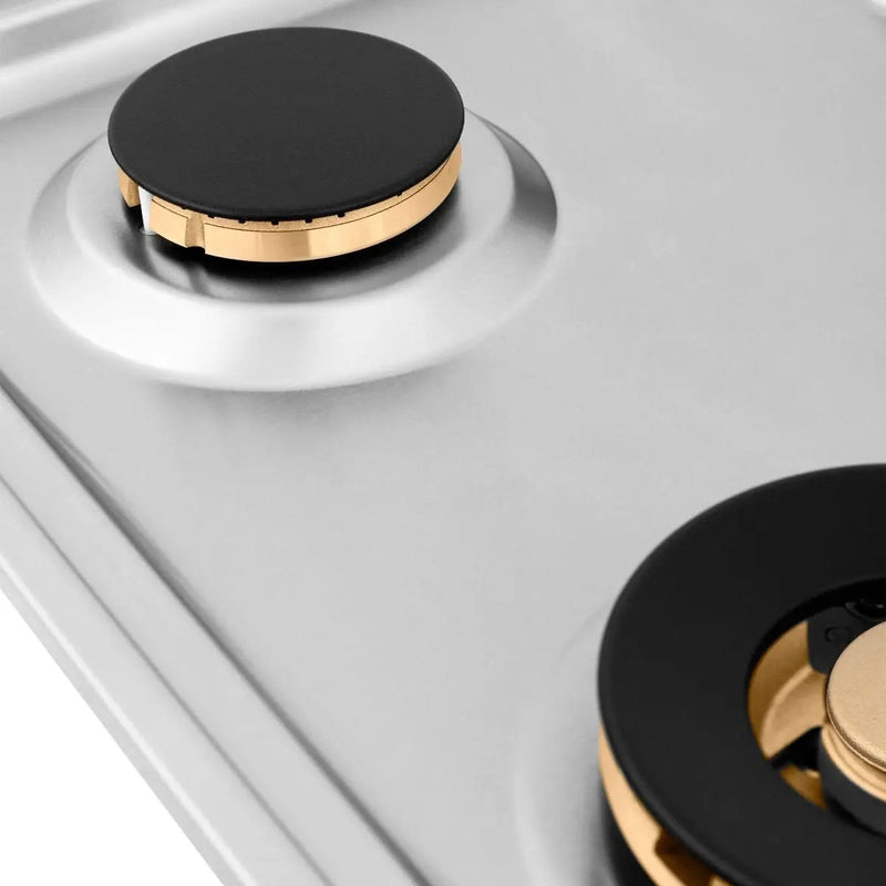 ZLINE 30" Gas Cooktop with 4 Gas Brass Burners RC-BR-30 by Farmhouse Kitchen and Bath