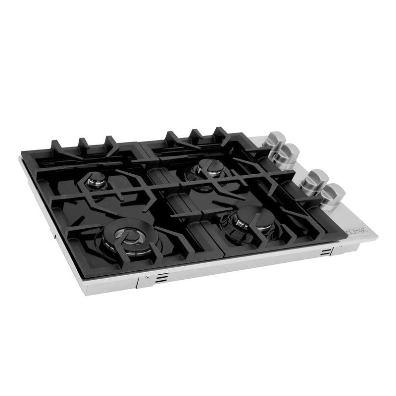 ZLINE 30" Gas Cooktop with 4 Gas Burners and Black Porcelain Top RC30-PBT by Farmhouse Kitchen and Bath
