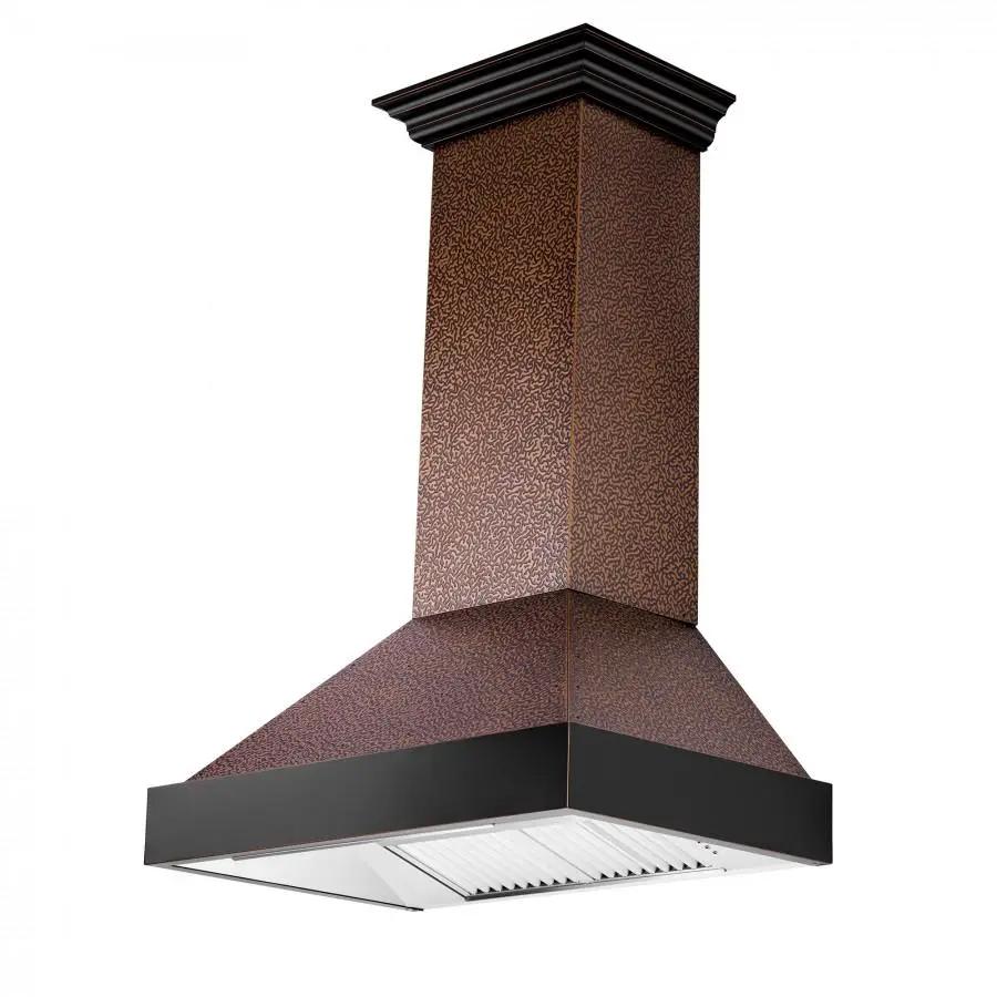 ZLINE 30" Hand-Hammered Copper Finish Wall Range Hood, 655-HBXXX-30 by Farmhouse Kitchen and Bath
