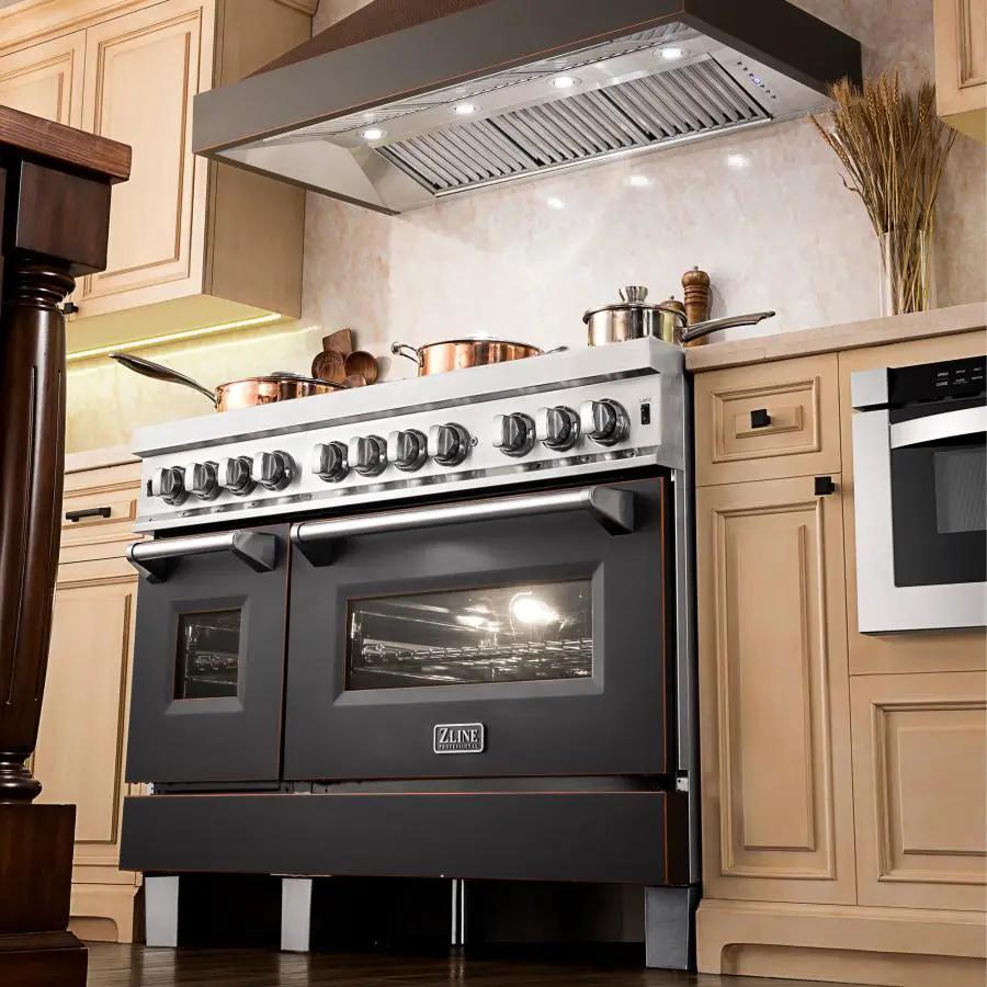 ZLINE 30" Hand-Hammered Copper Finish Wall Range Hood, 655-HBXXX-30 by Farmhouse Kitchen and Bath