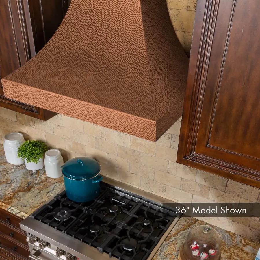 ZLINE 30" Hand-Hammered Copper Finish Wall Range Hood, 8632H-30 by Farmhouse Kitchen and Bath