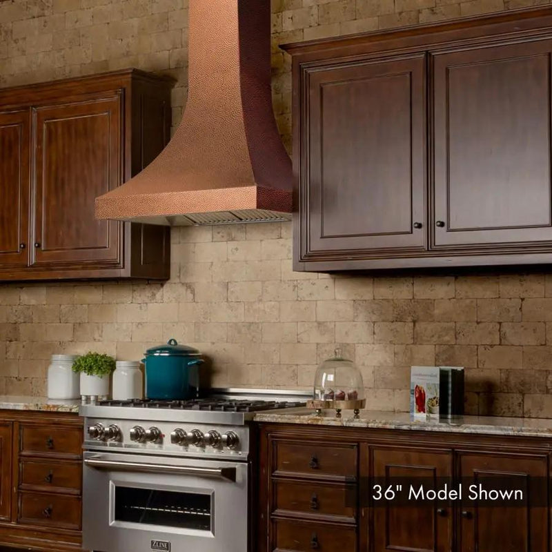ZLINE 30" Hand-Hammered Copper Finish Wall Range Hood, 8632H-30 by Farmhouse Kitchen and Bath