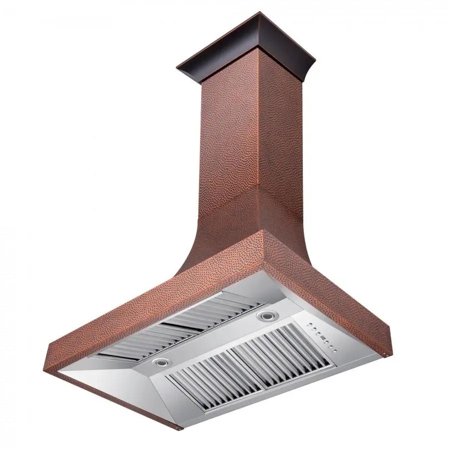 ZLINE 30" Hand-Hammered Copper Finish Wall Range Hood, 8632H-30 by Farmhouse Kitchen and Bath