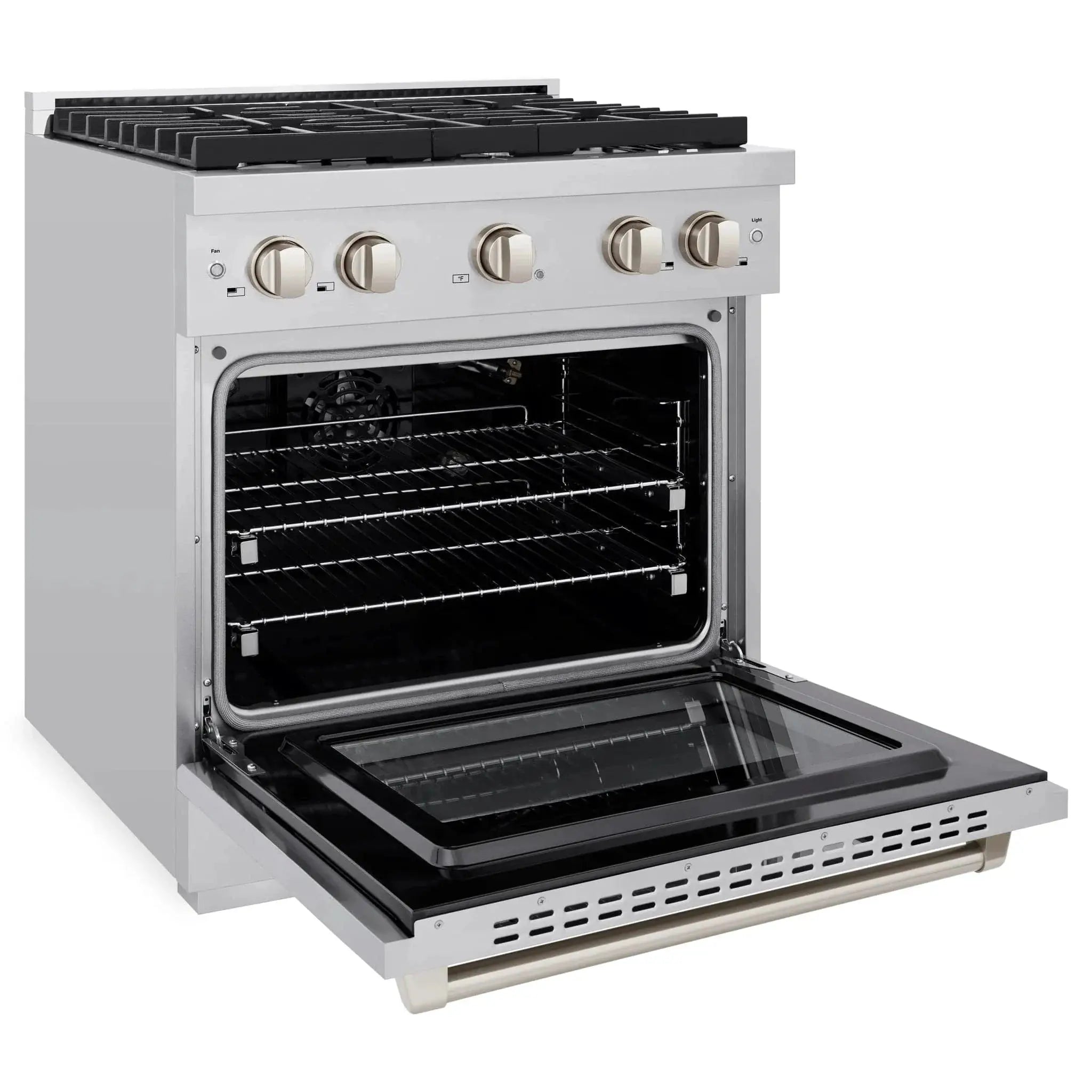 ZLINE 30 in. 4.2 cu. ft. 4 Burner Gas Range with Convection Gas Oven in Stainless Steel, SGR30 by Farmhouse Kitchen and Bath
