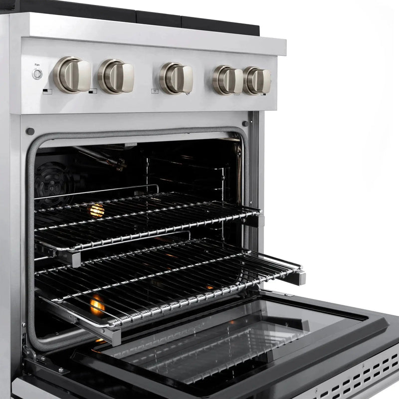 ZLINE 30 in. 4.2 cu. ft. 4 Burner Gas Range with Convection Gas Oven in Stainless Steel, SGR30 by Farmhouse Kitchen and Bath