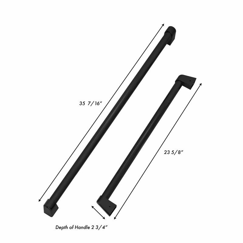 ZLINE 30 In. Autograph Edition Matte Black Handle Set for Built in Refrigerators (2 Handles) (RBIVHZ-MB-30) by Farmhouse Kitchen and Bath