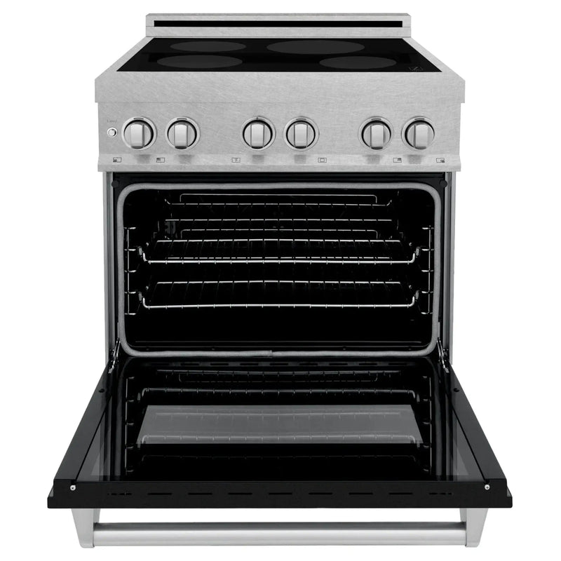 ZLINE 30" Induction Range in DuraSnow with a 4 Element Stove and Electric Oven RAINDS-BLM-30 by Farmhouse Kitchen and Bath