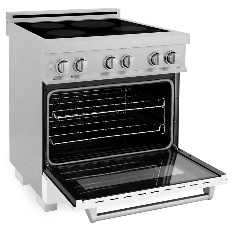 ZLINE 30" Induction Range in DuraSnow with a 4 Element Stove and Electric Oven RAINDS-WM-30 by Farmhouse Kitchen and Bath