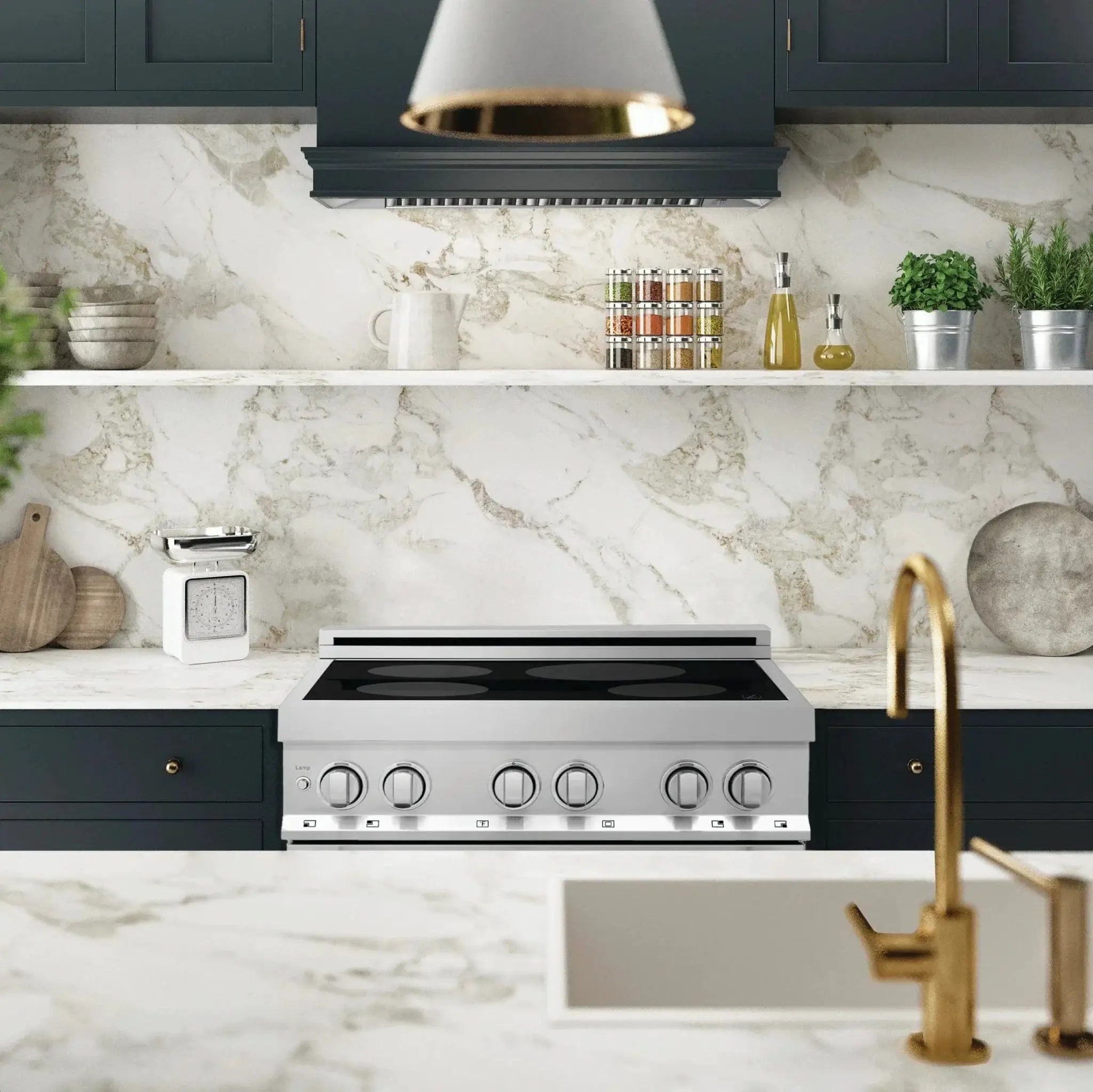ZLINE 30" Induction Range with a 4 Element Stove and Electric Oven in Stainless Steel RAIND-30 by Farmhouse Kitchen and Bath
