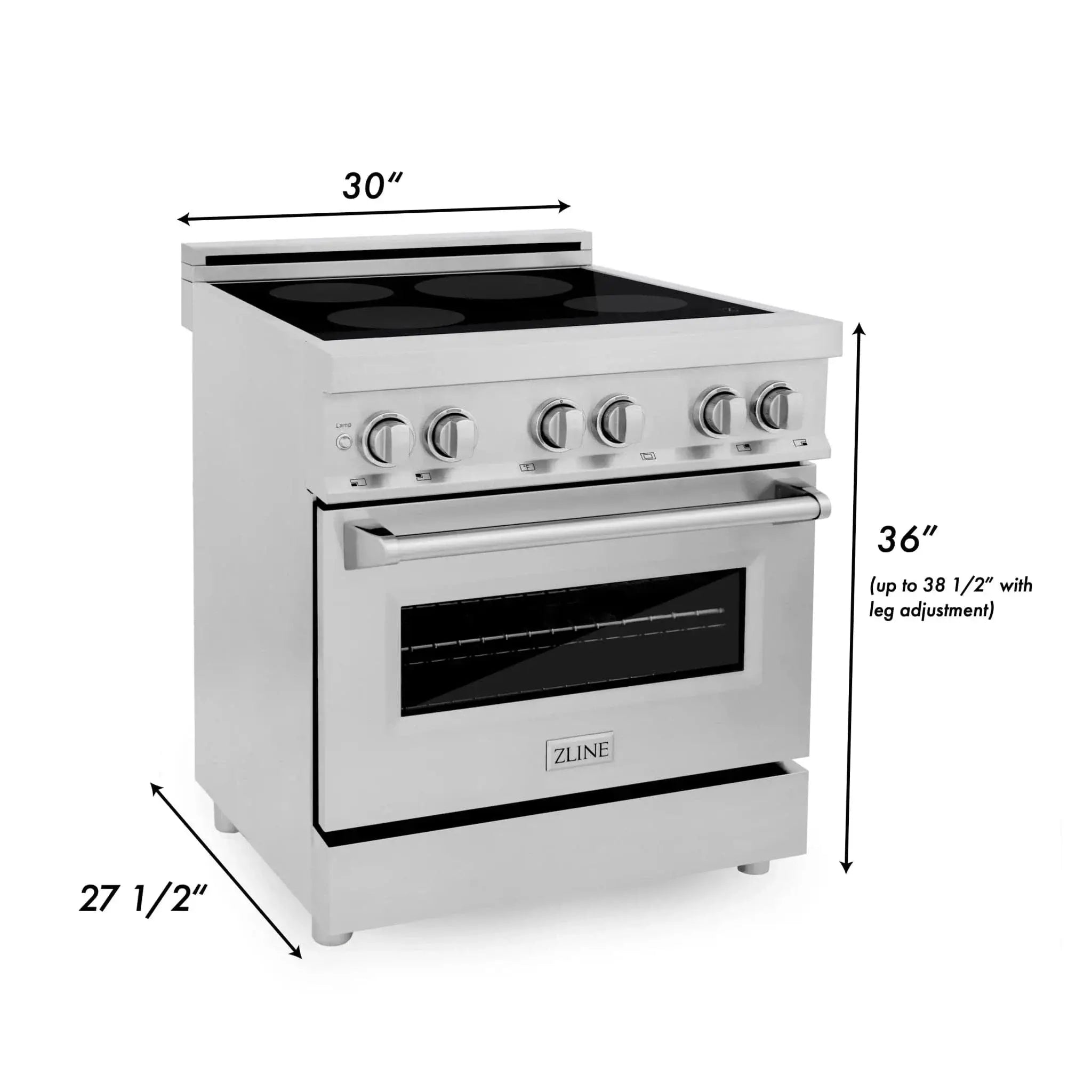 ZLINE 30" Induction Range with a 4 Element Stove and Electric Oven in Stainless Steel RAIND-30 by Farmhouse Kitchen and Bath