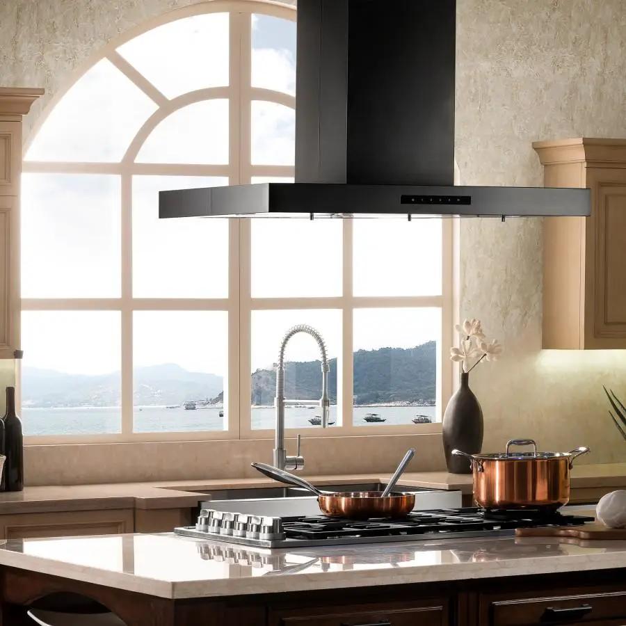 ZLINE 30" Island Mount Range Hood in Black Stainless Steel (BSKE2iN-30) by Farmhouse Kitchen and Bath