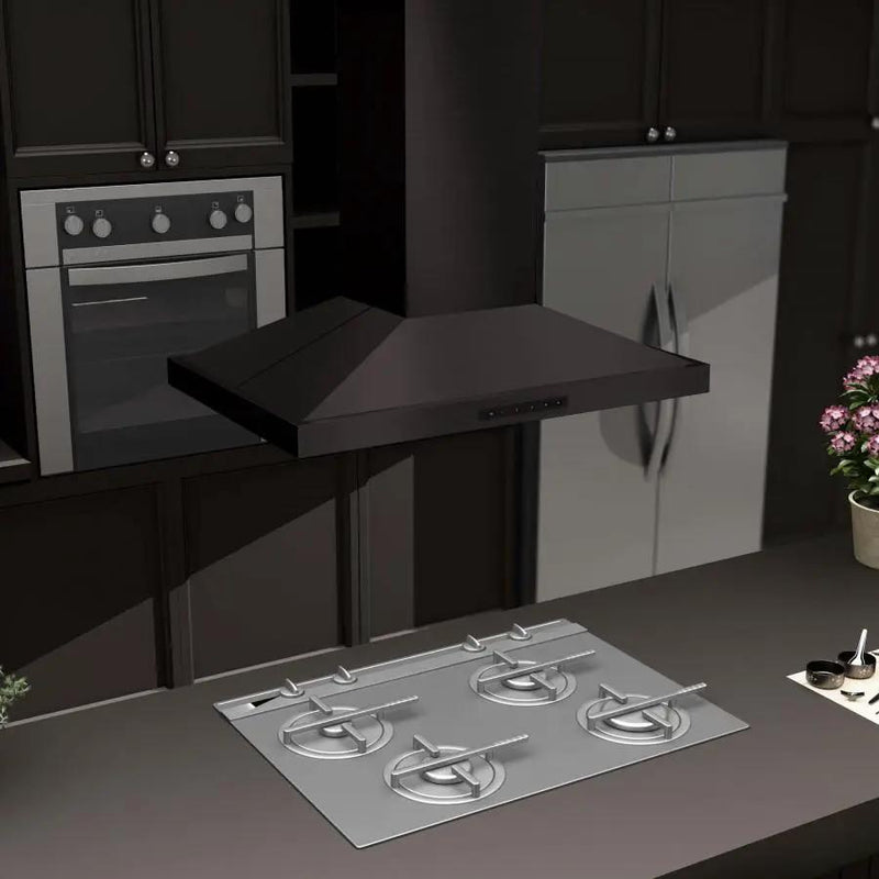 ZLINE 30" Island Range Hood in Black Stainless Steel, BSGL2iN-30 by Farmhouse Kitchen and Bath