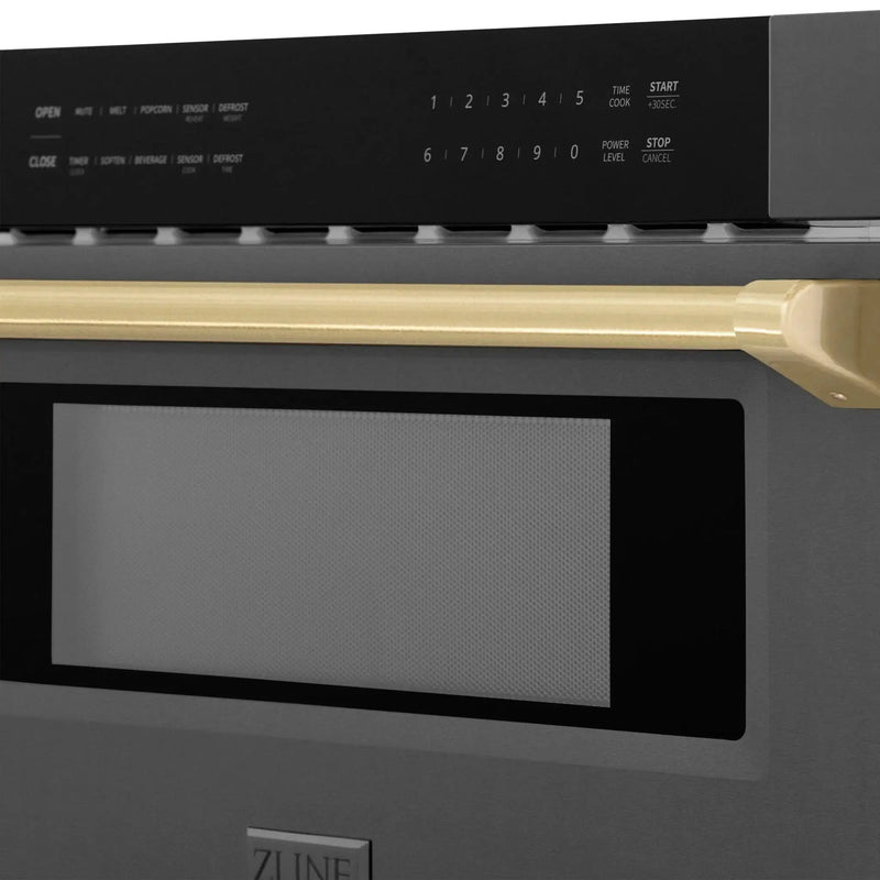 ZLINE 30" Microwave Drawer, Black Stainless, Bronze MWDZ-30-BS-CB by Farmhouse Kitchen and Bath